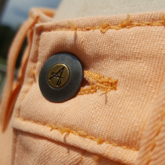 AURA ♡ Gorgeous Vintage Thick Cotton Peachy Orange Cropped Pant Capris 2P Avg - Picture 16 of 17